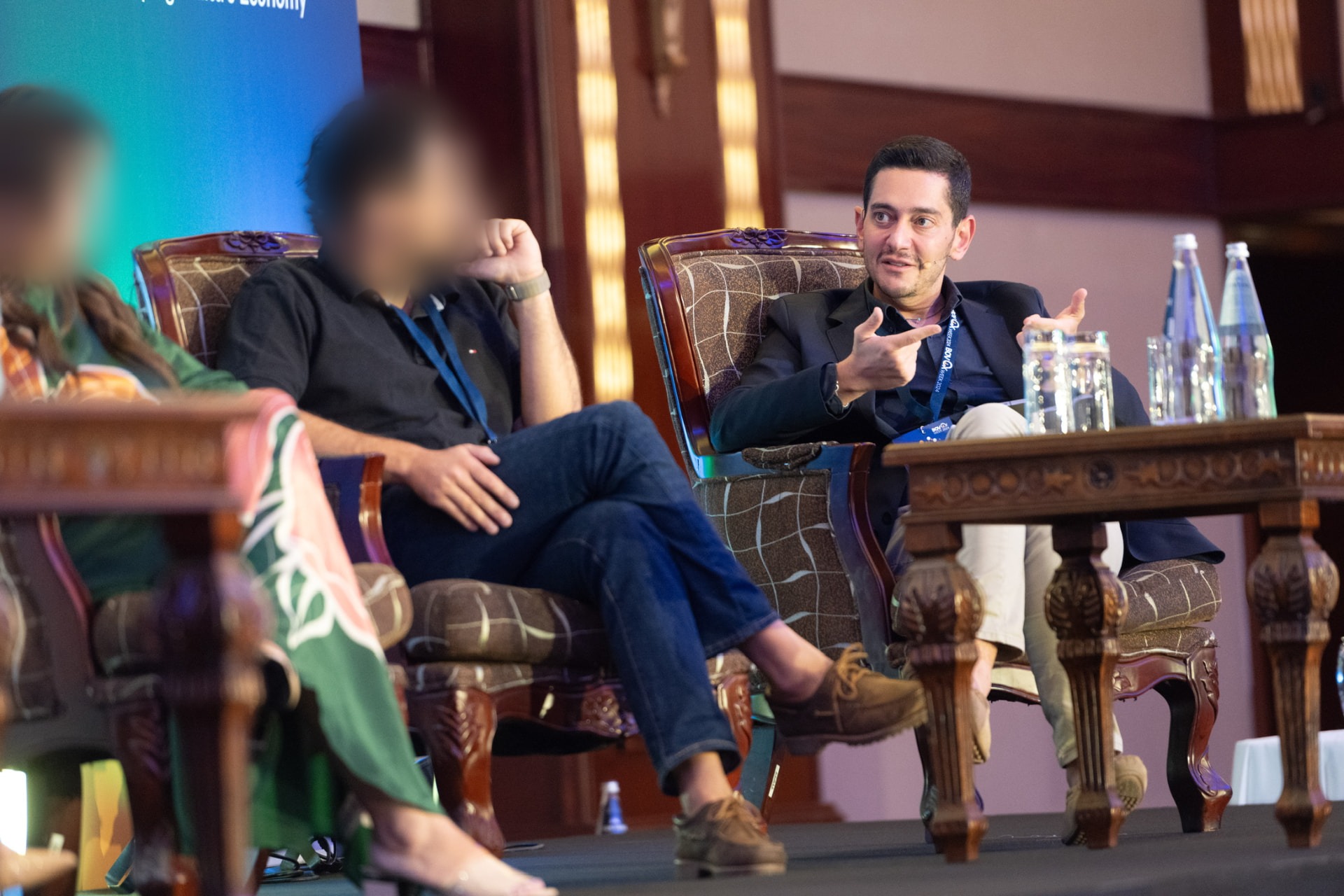 Theo speaking during a panel conversation